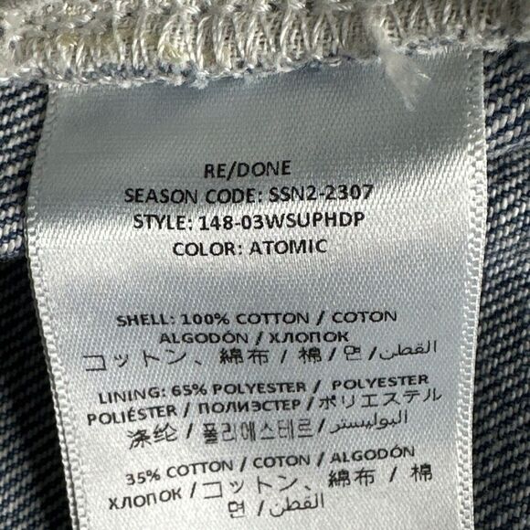 RE/DONE Jeans Sz 29 70S High Waist Skinny Boot‎ Button Fly Zipped Cuffs NWT $295 - Picture 13 of 15